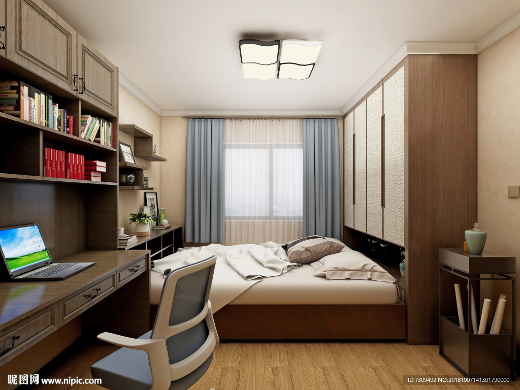 新中式客卧装修效果图