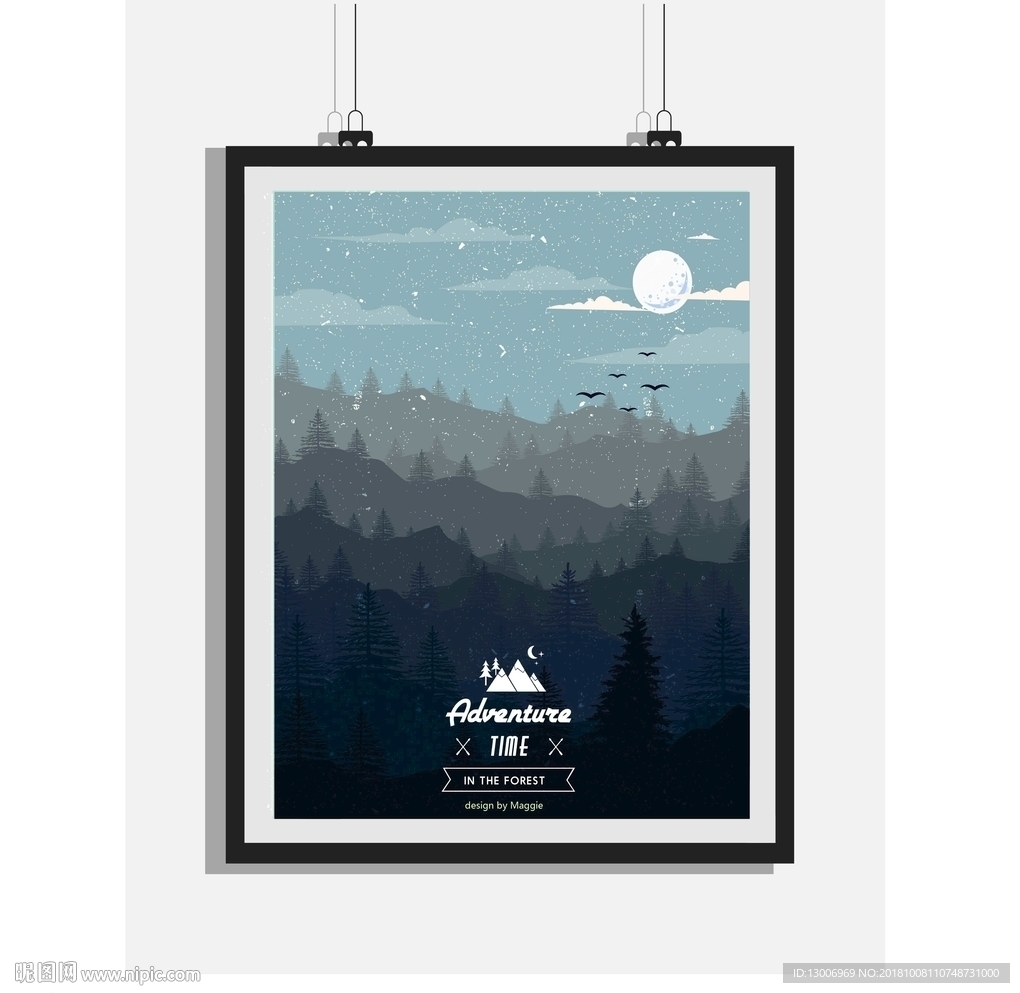 复古森林简约海报