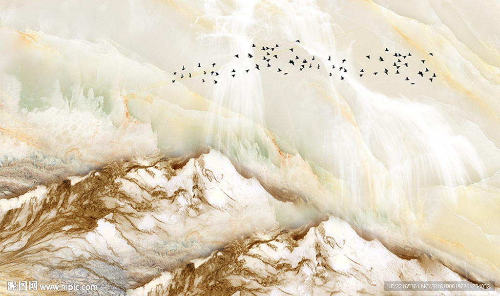 大理石纹风景背景墙