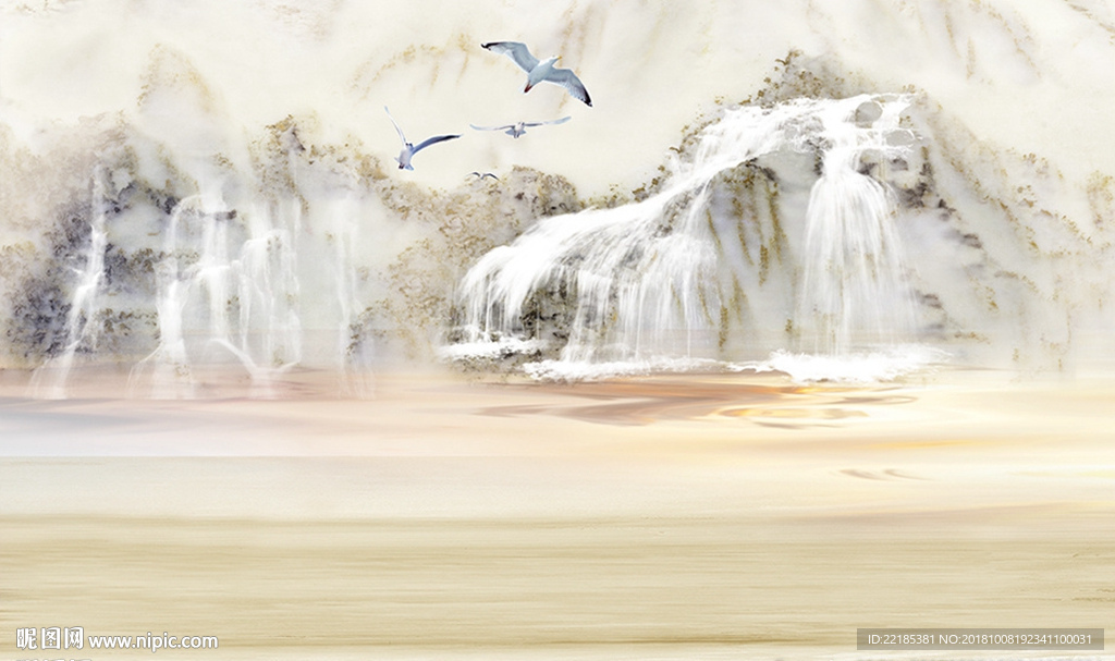 大理石纹风景背景墙