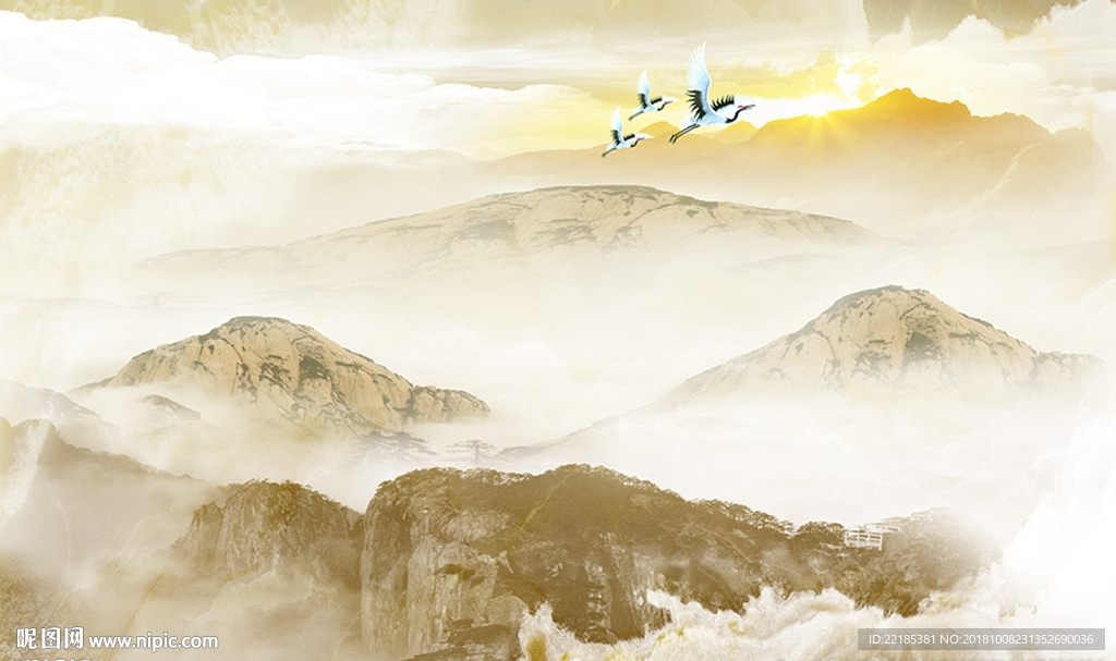 大理石纹风景背景墙