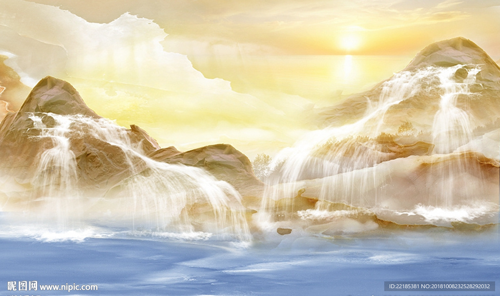 大理石纹风景背景墙