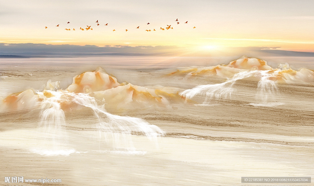 大理石纹风景背景墙