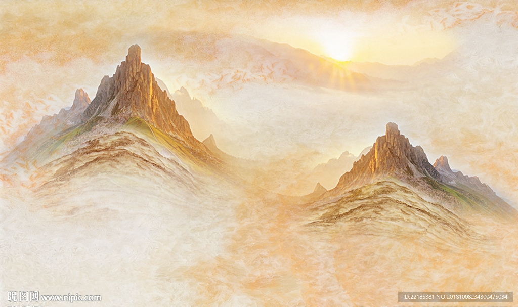 大理石纹风景背景墙