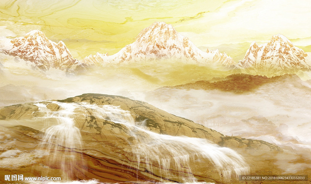 大理石纹风景背景墙