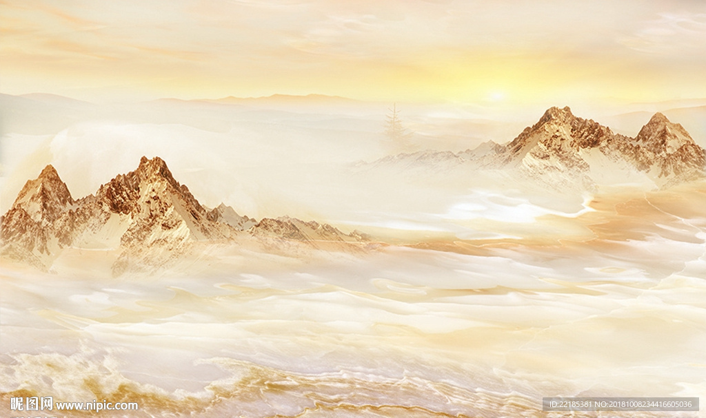 大理石纹风景背景墙