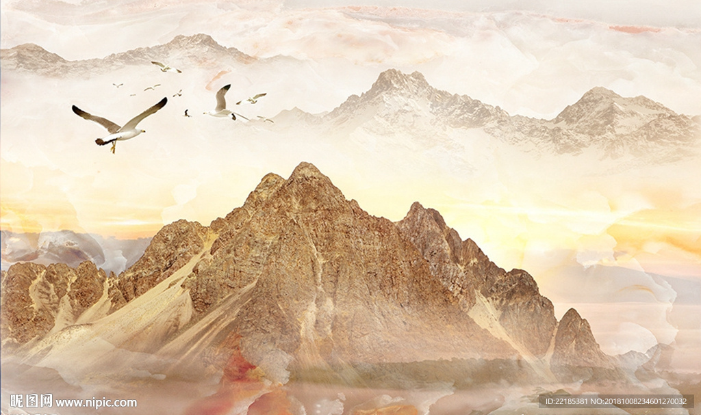 大理石纹风景背景墙