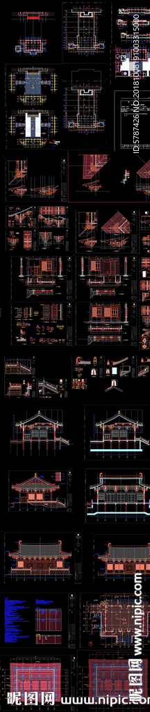 寺庙天王殿建筑图纸