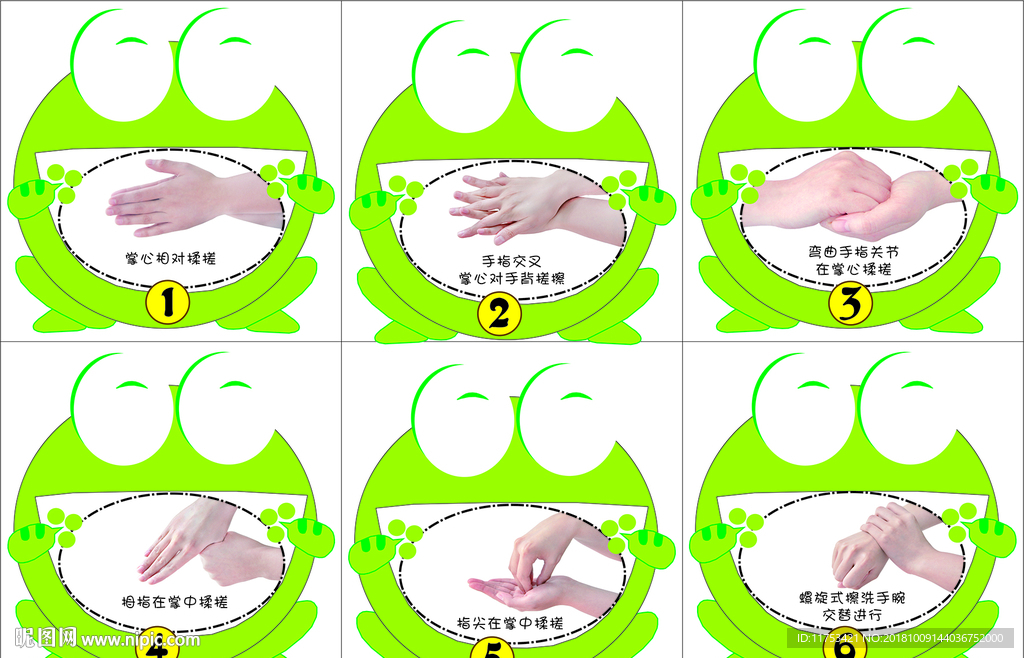 小青蛙六步洗手法