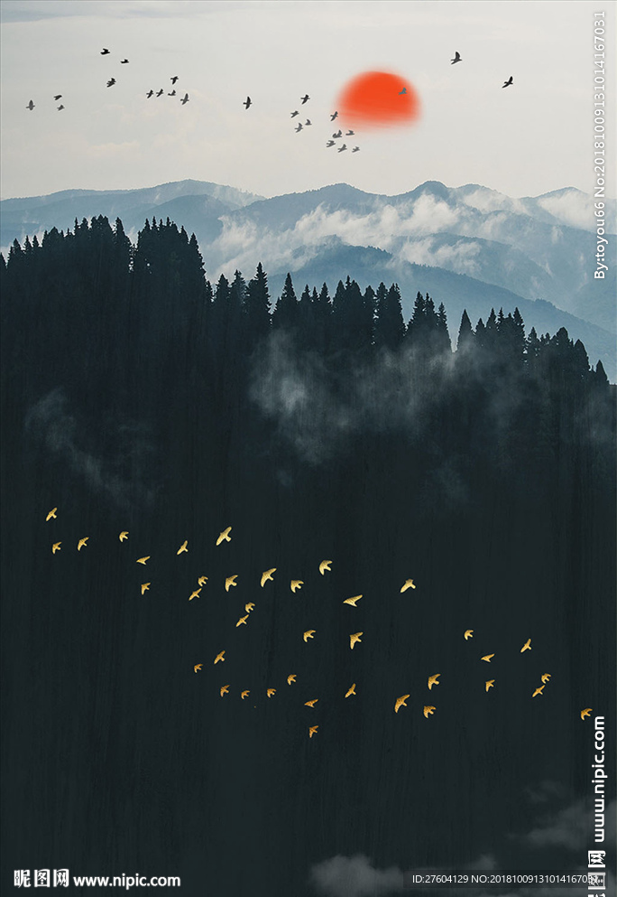 北欧清新风景装饰画