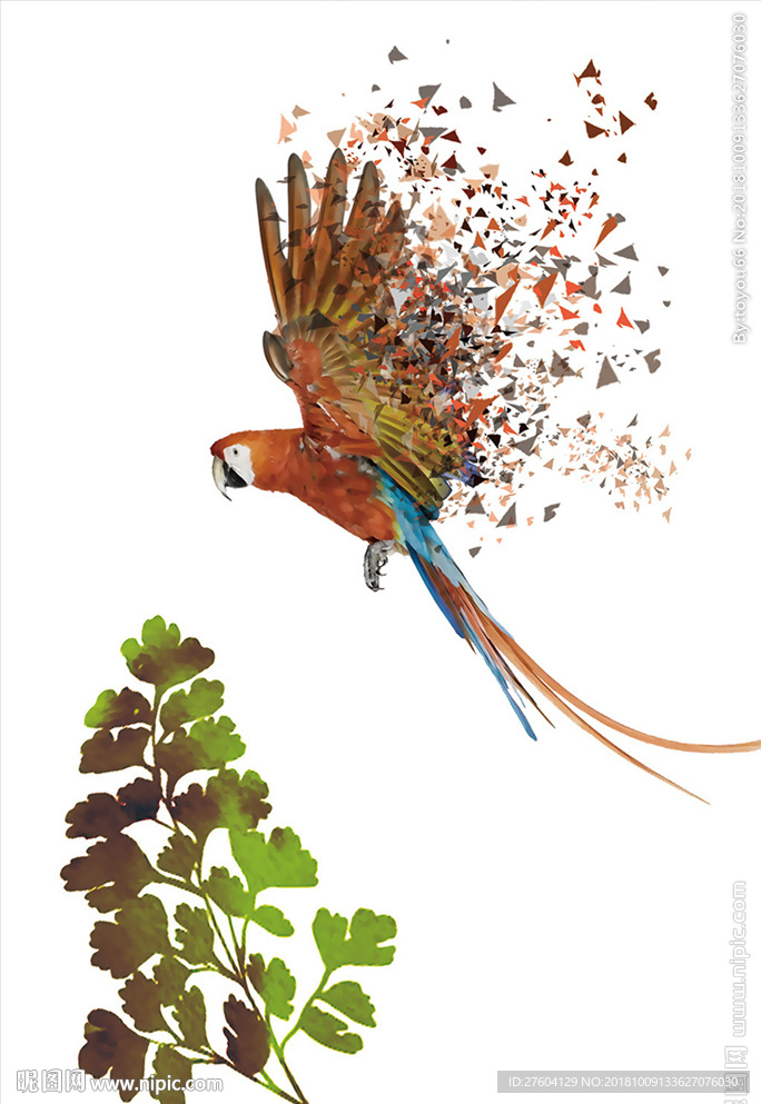 现代飞鸟剪影碎片装饰画