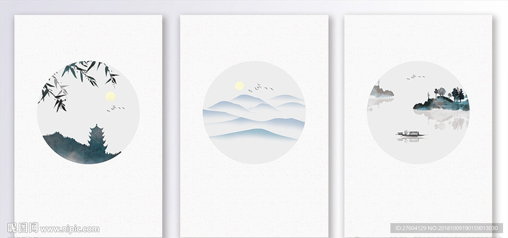 中式山水水墨禅意意境装饰画