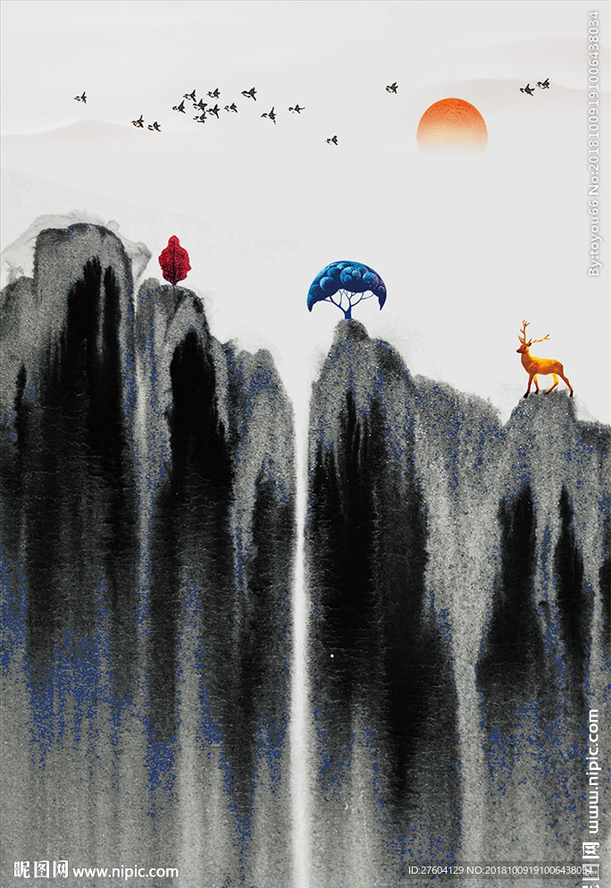 中国风水墨山水装饰画