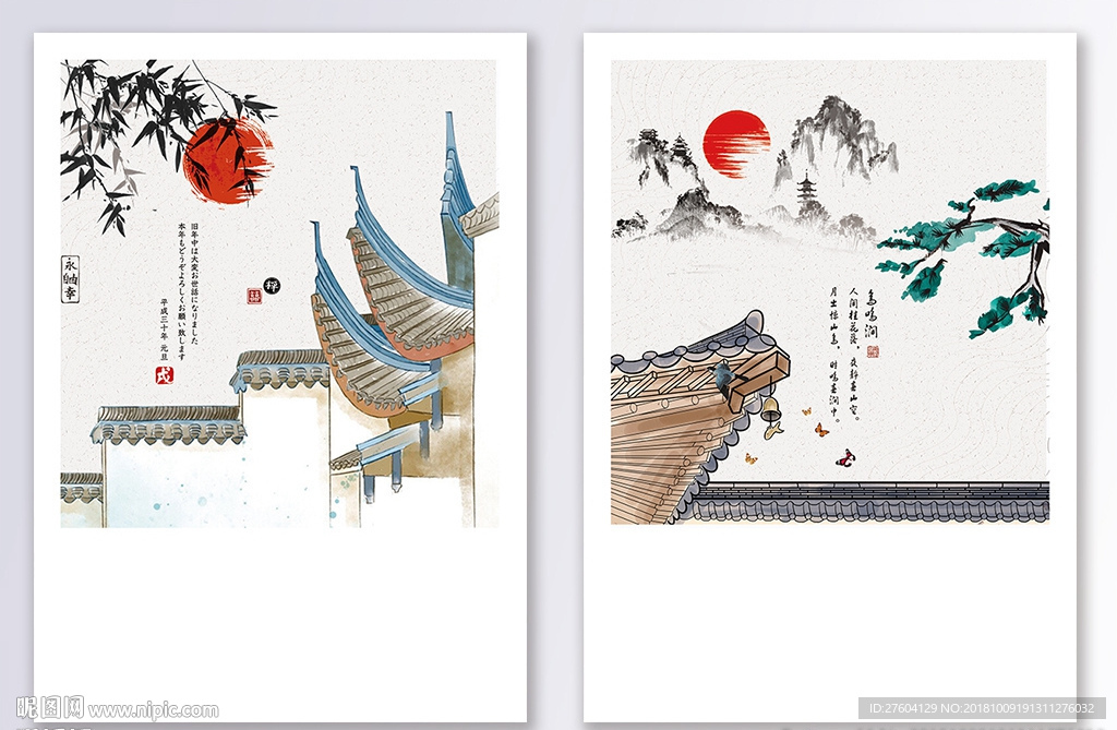 中国风建筑装饰画