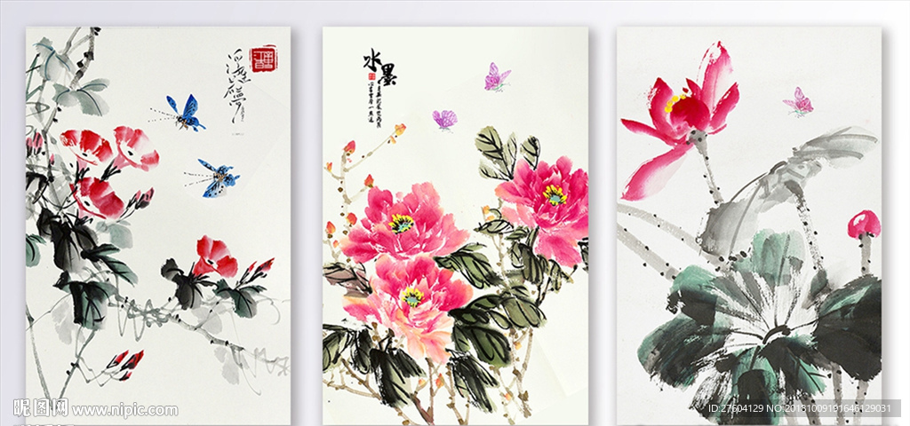 唯美荷花装饰画