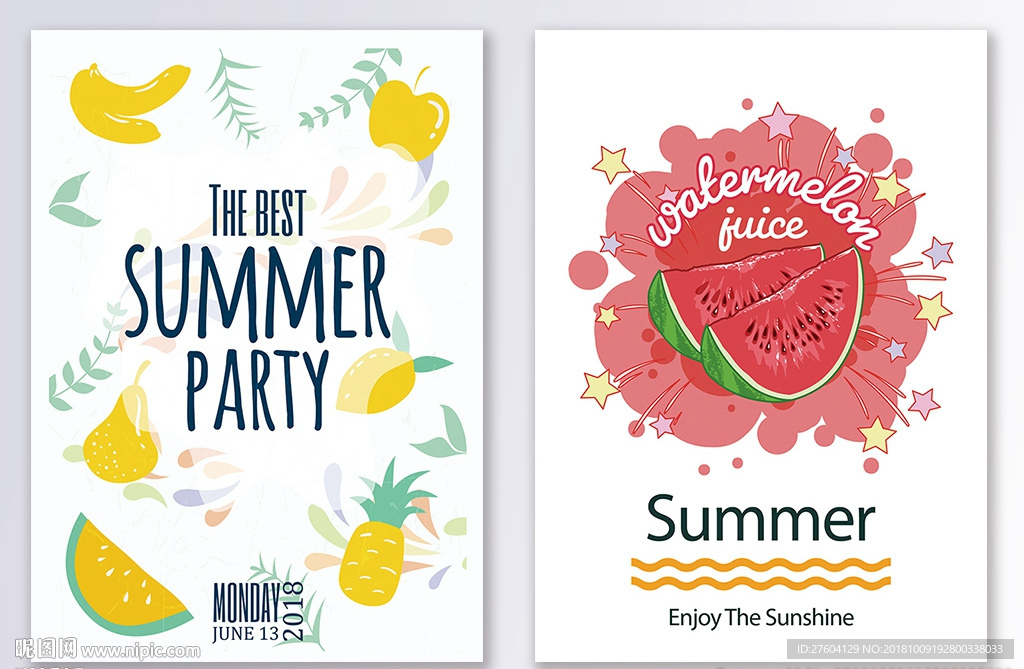 清新手绘植物装饰画