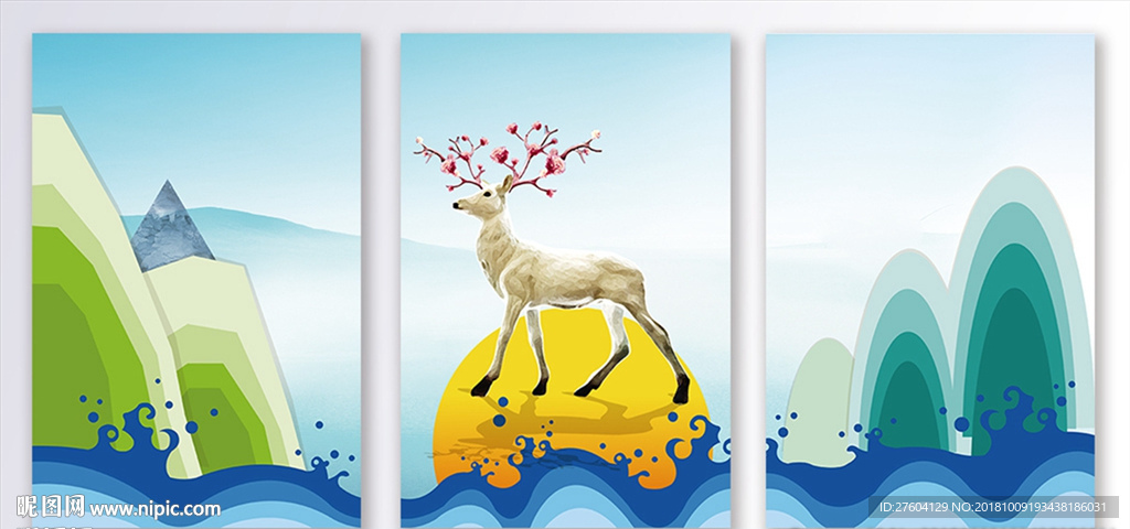 现代风唯美客厅装饰画