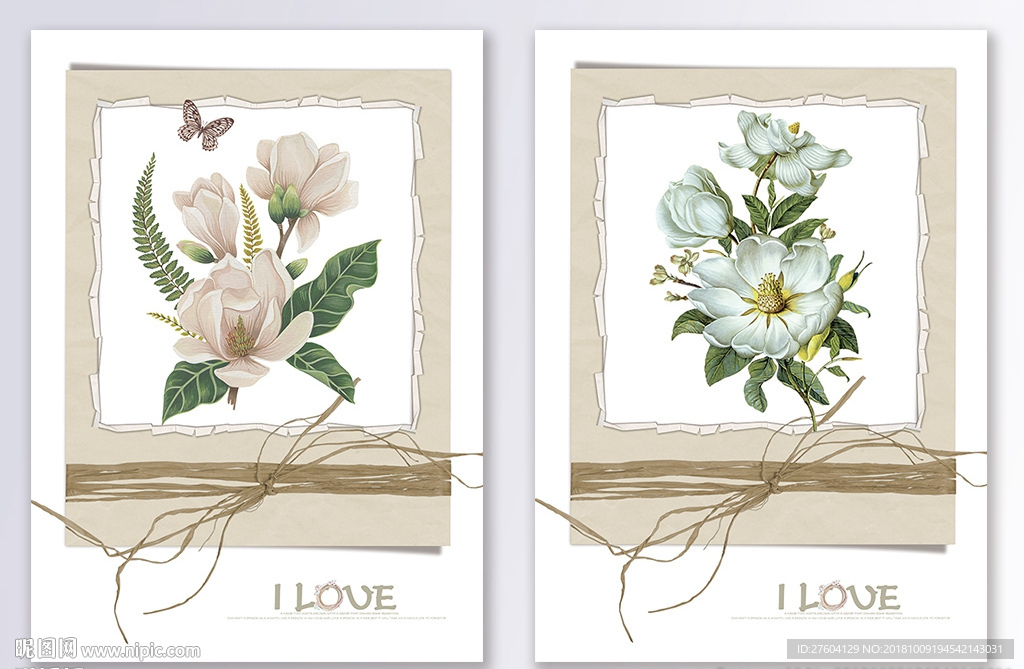 简约清新植物花卉装饰画