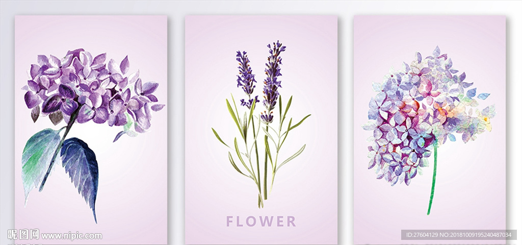 粉色简约植物花卉装饰画