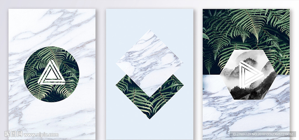 清新大理石纹路装饰画