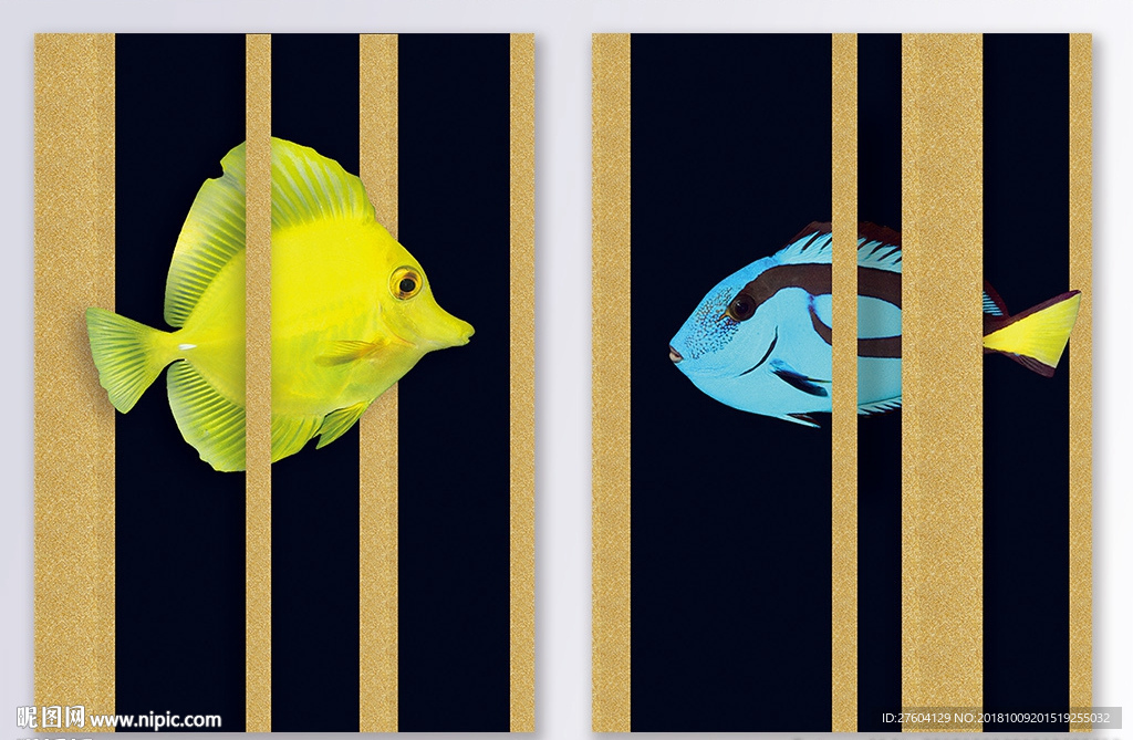 创意热带观赏鱼装饰画