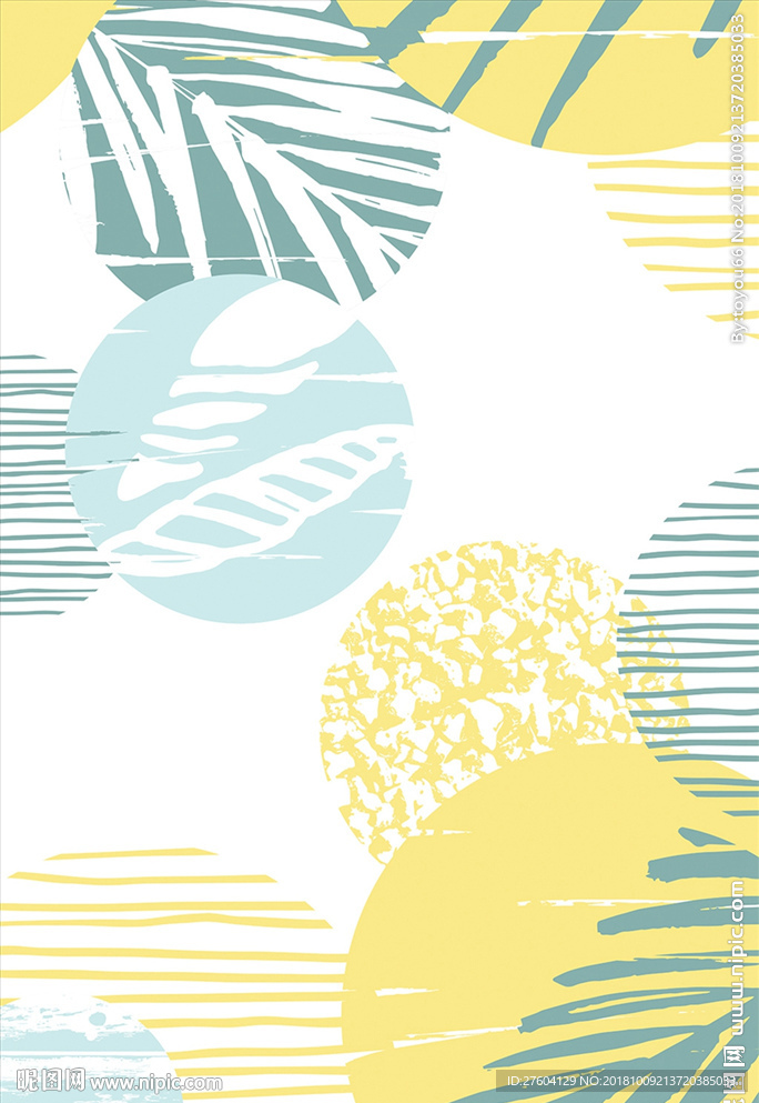 抽象热带植物花卉装饰画