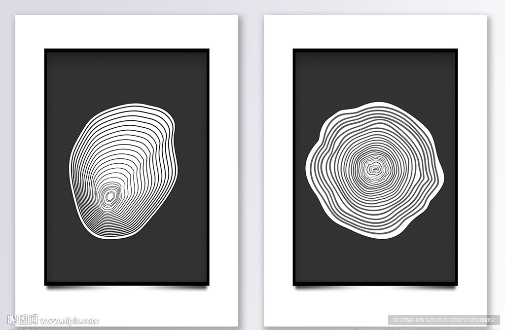 抽象年轮现代装饰画