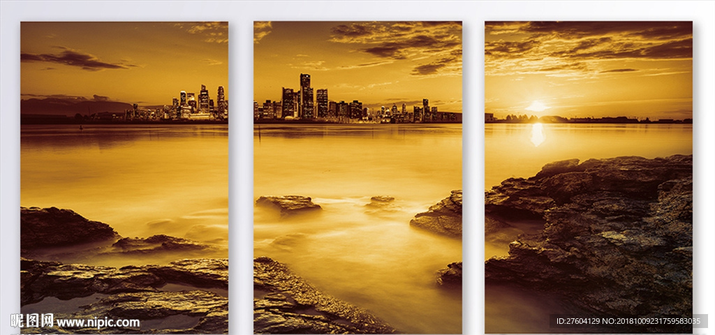 复古风景客厅装饰画