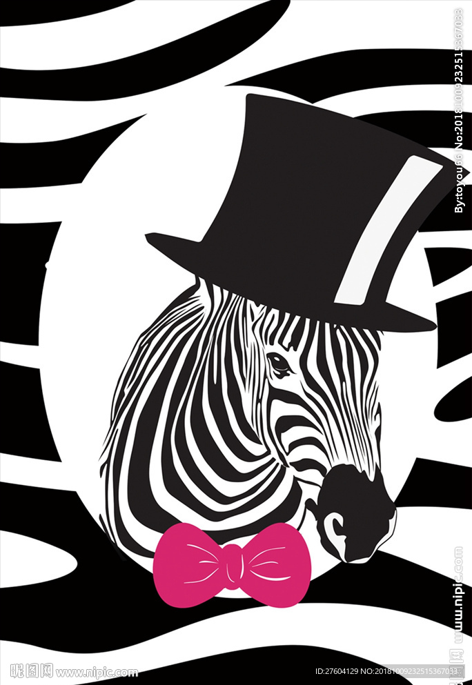 简约斑马图案装饰画