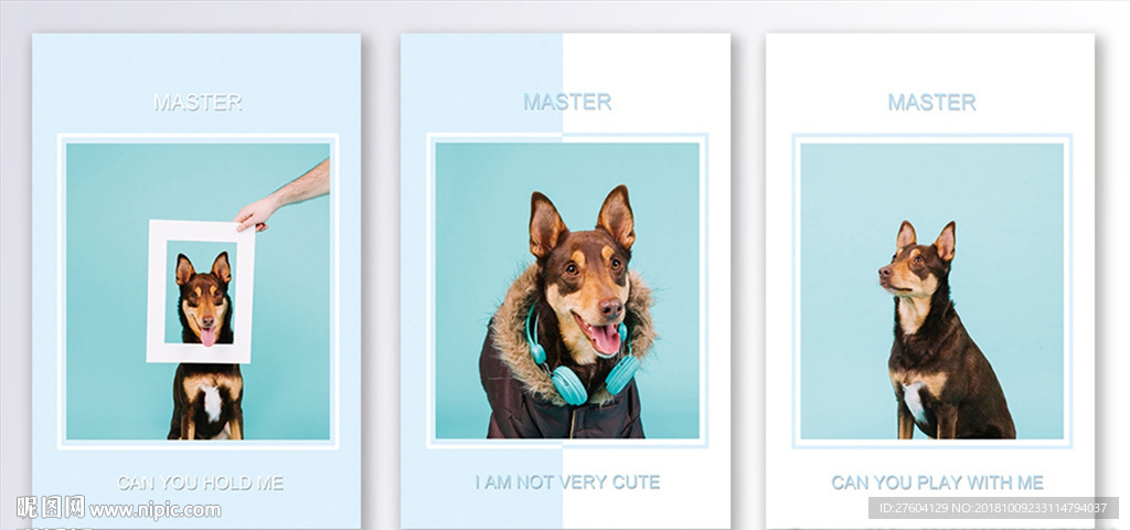 简约动物小狗图案装饰画