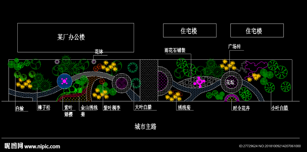 河道绿化施工图