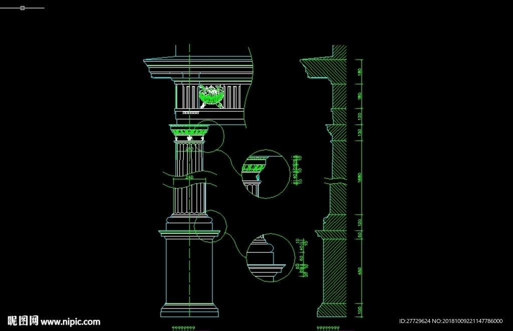 罗马柱CAD