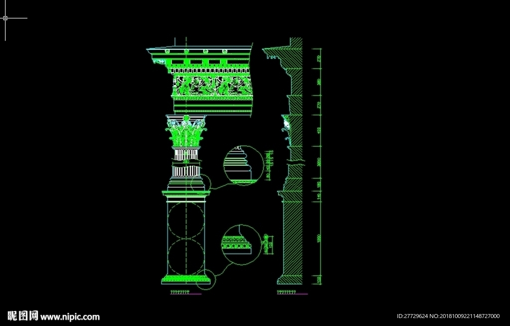 罗马柱CAD