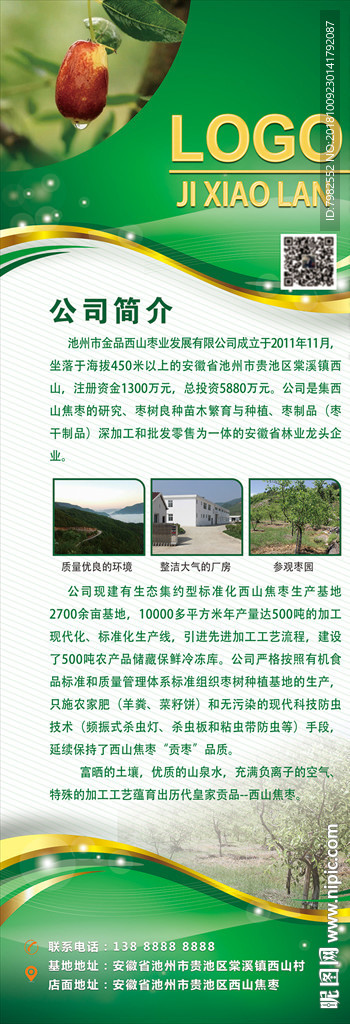 焦枣公司简介展架