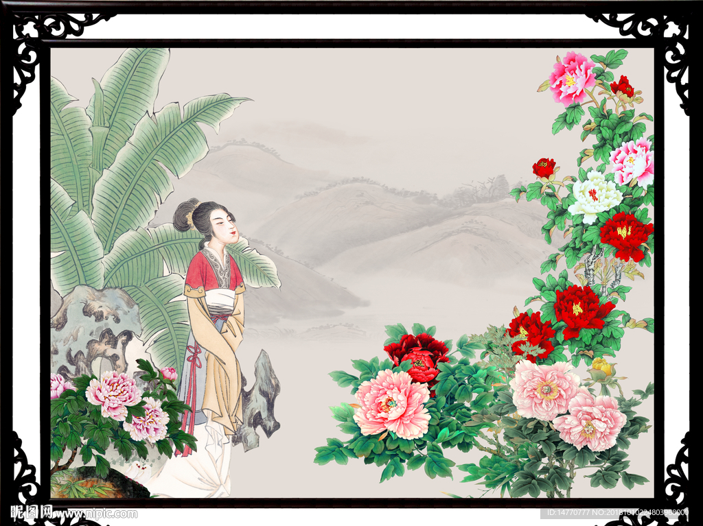 仕女图 侍女图 人物国画