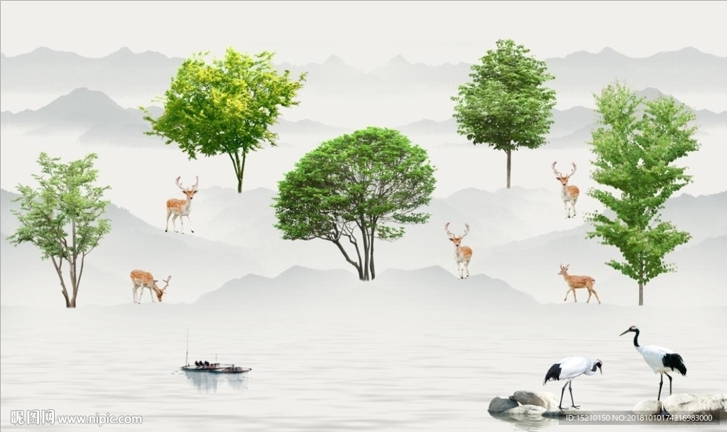 山水树林图