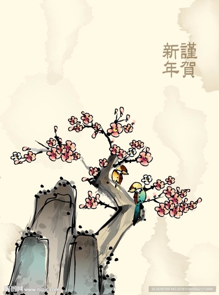 矢量中国传统古典绘画