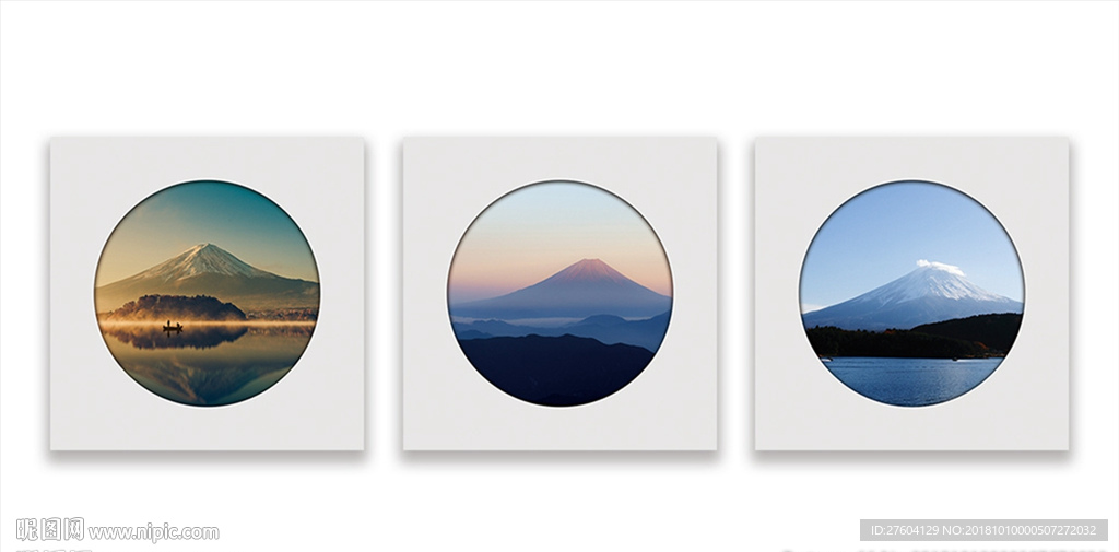 清新日本富士山摄影装饰画