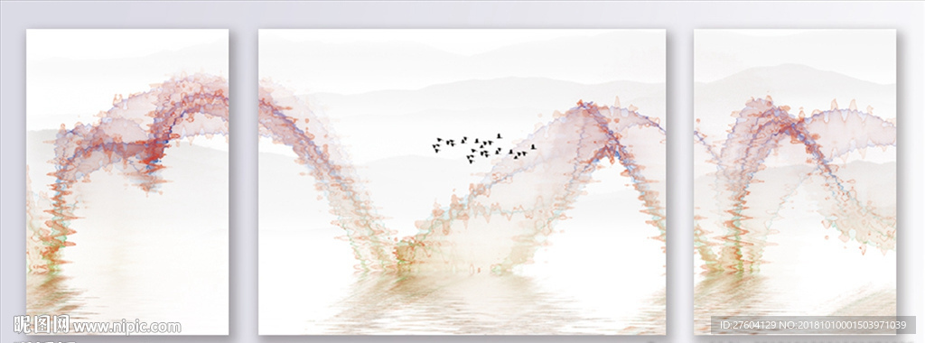 中式抽象意境水墨装饰画