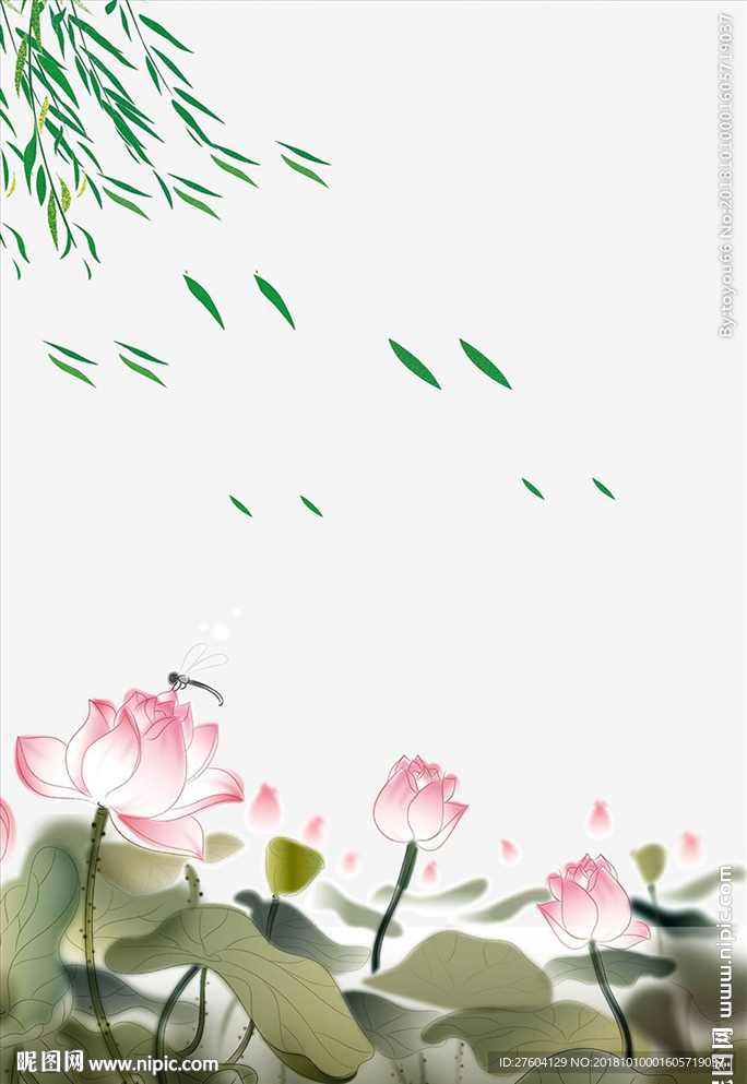 新中式荷花装饰画