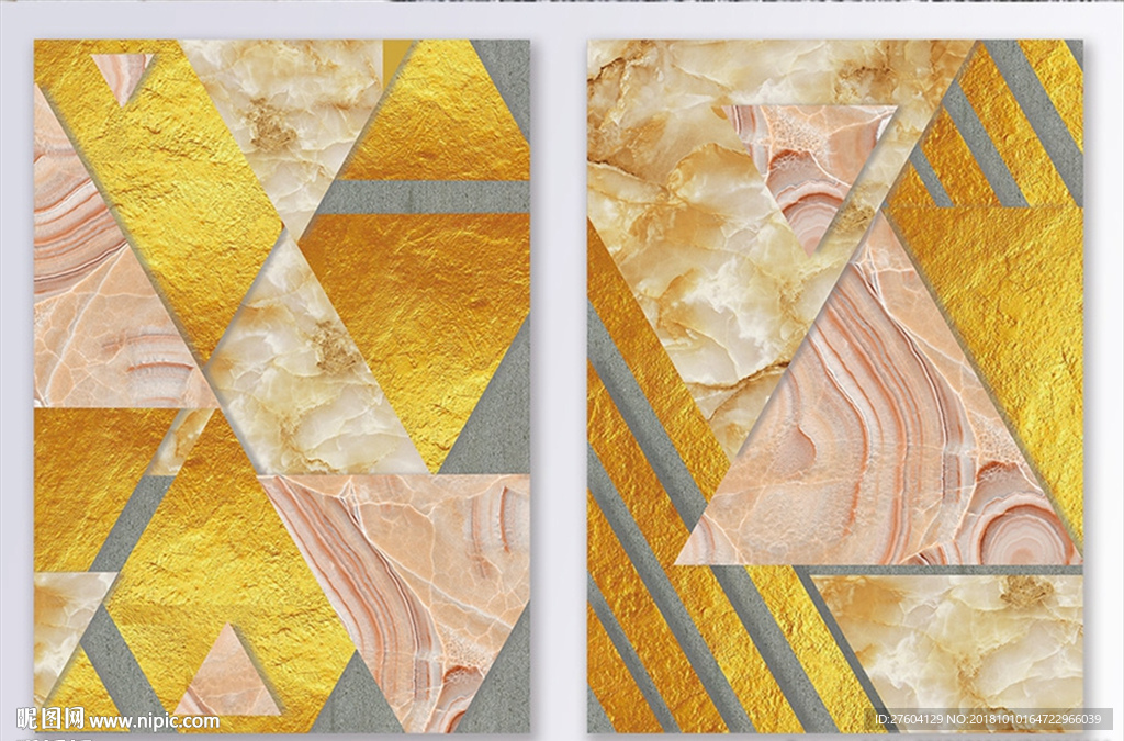 抽象几何大理石装饰画