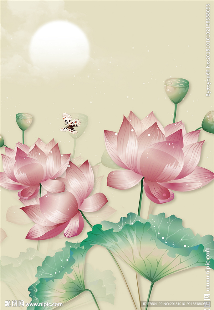 莲花荷花装饰画