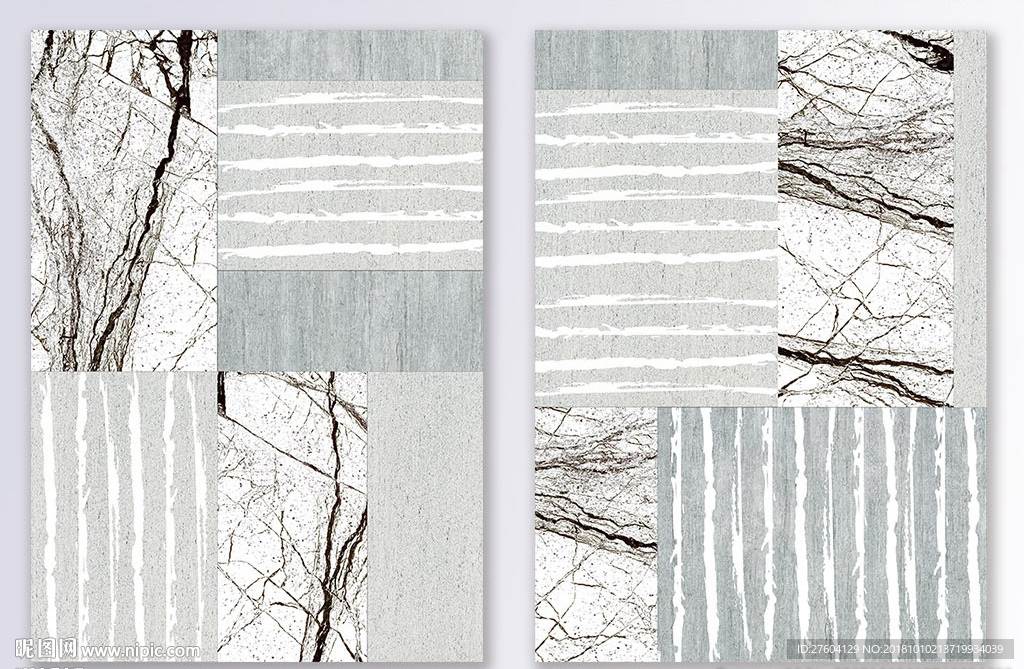 现代简约几何块面装饰画