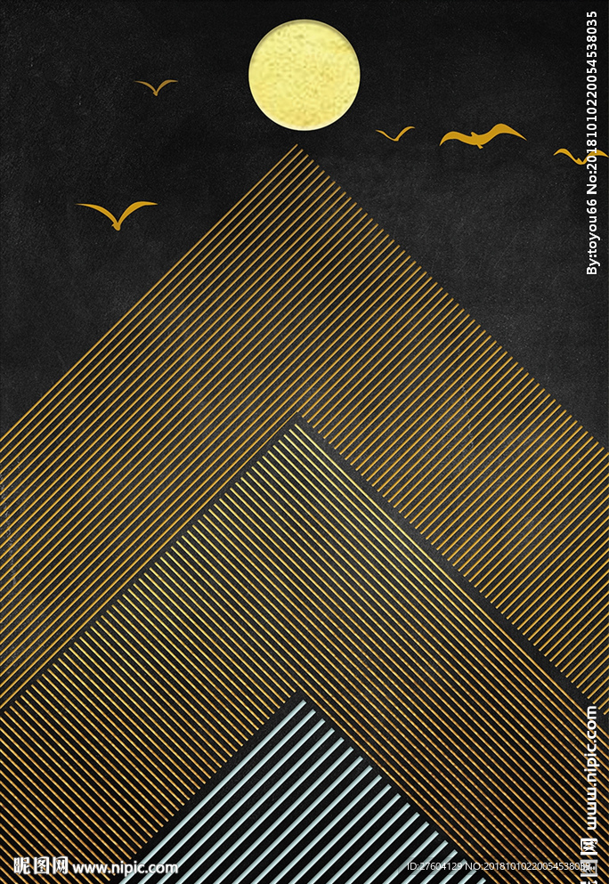 现代北欧风格几何玄关装饰画
