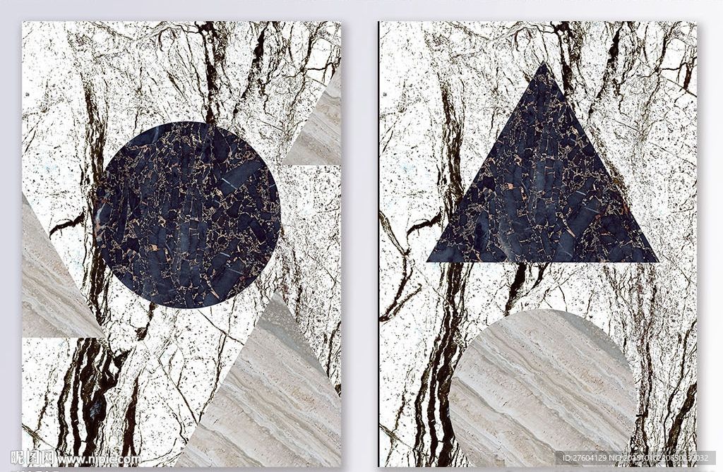 简约大气几何块面装饰画