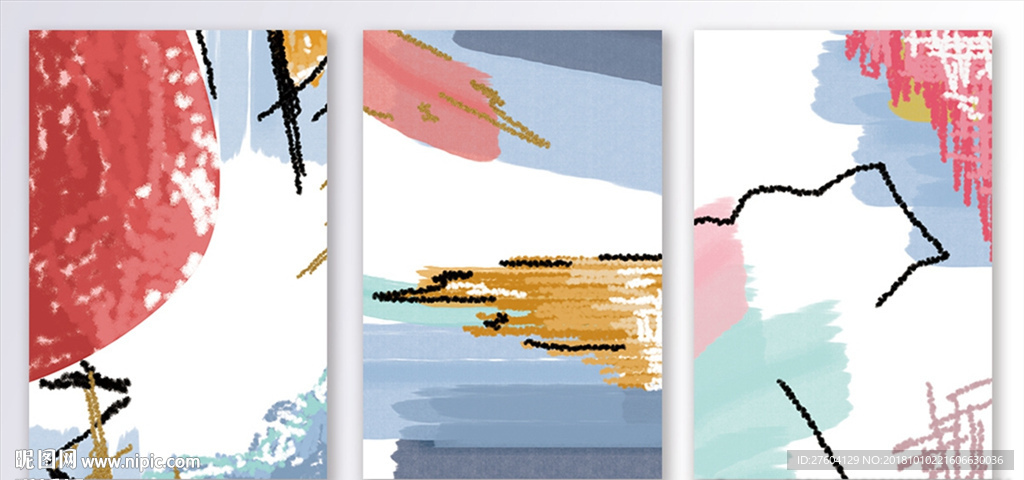 简约文艺抽象图案装饰画