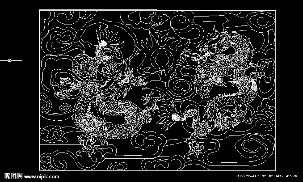 双龙戏珠模纹图