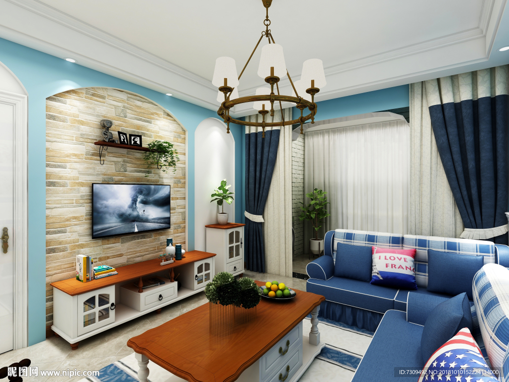 地中海风格家居客厅装修效果