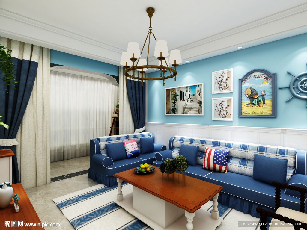 地中海家装客厅装修效果图