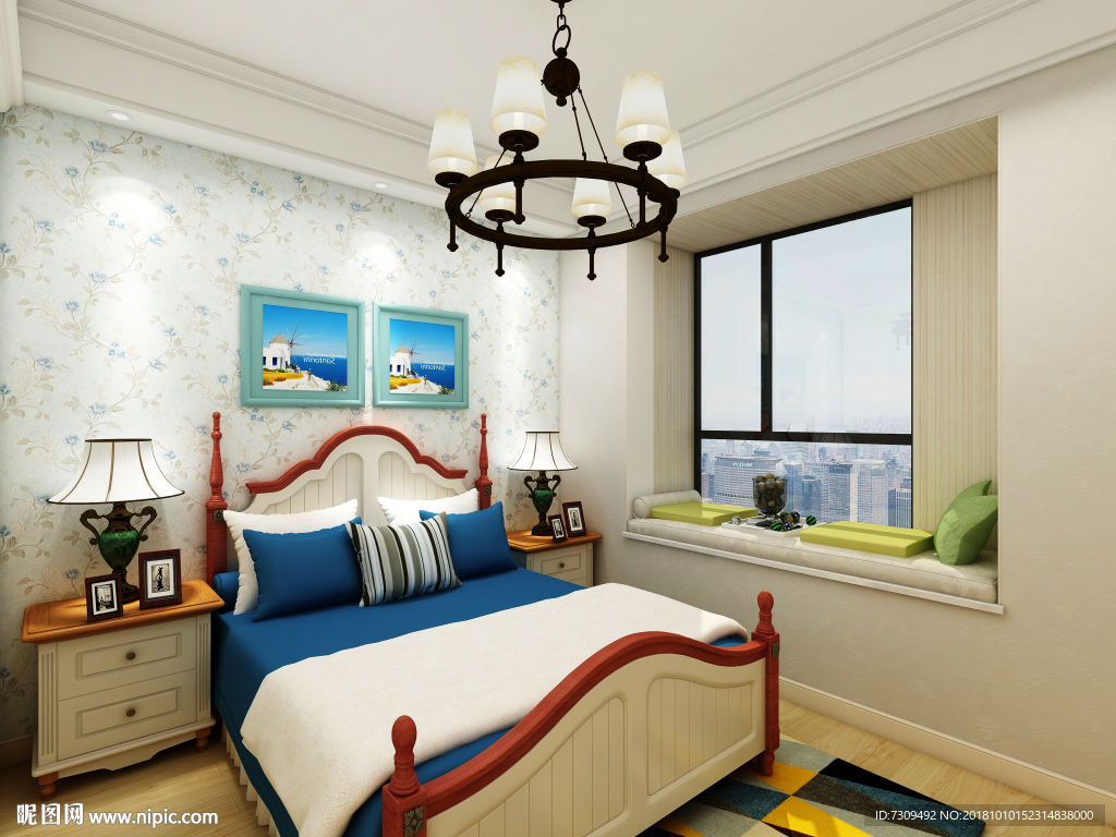 地中海家装卧室装修效果图